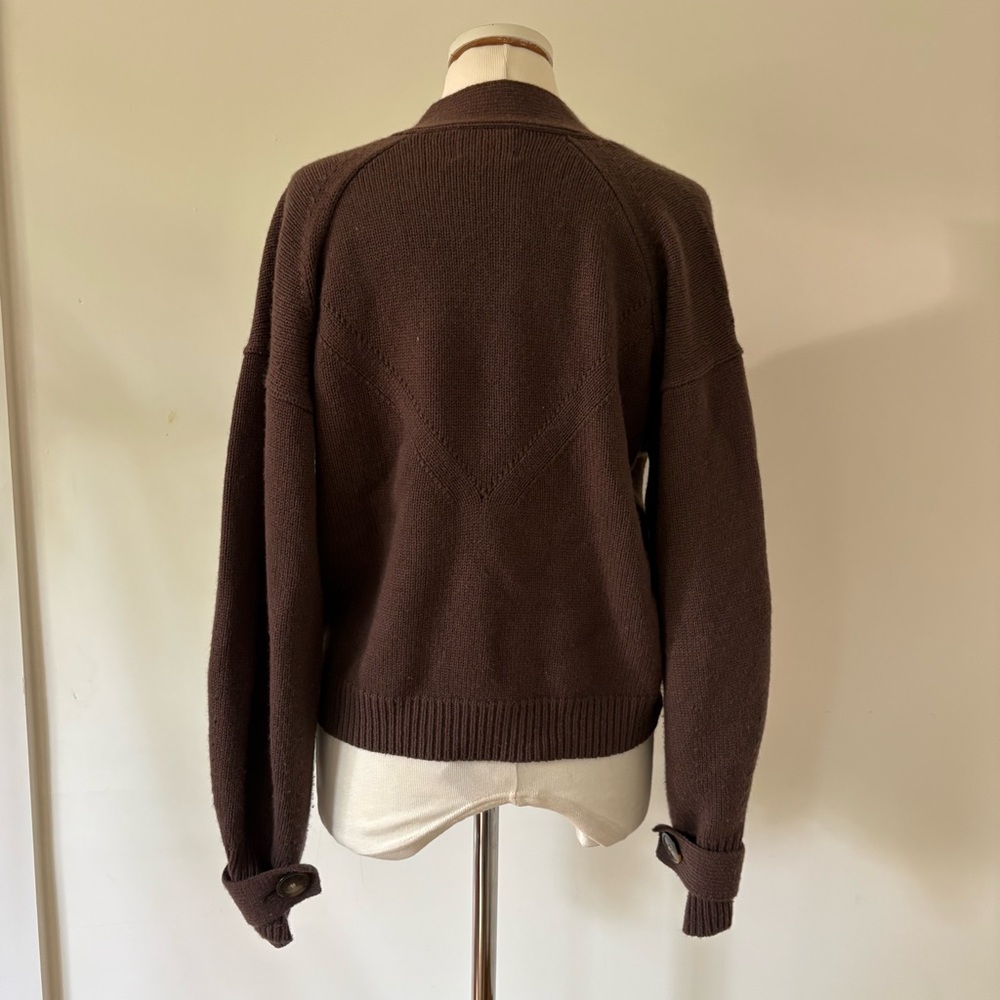 Loulou Studio Chocolate Brown Tiberine Cardigan Sweater Wool Cashmere S - Picture 5 of 9